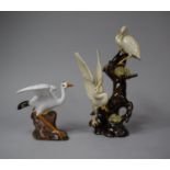 A Collection of Two Chinese Glazed Figures of Storks, 25cm High