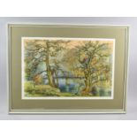 A Framed Watercolor, Morning Mist (Bolton Abbey), 1989 by Harold Oaks, Marked at £300