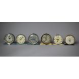 A Collection of Six Alarm Clocks to Include Jock, Smith etc