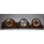 Three Mid 20th Century Westminster Chime Mantle Clocks, all Complete with Movement but in need of