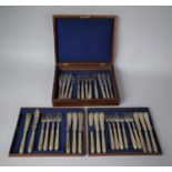 A Late 19th/Early 20th Century Mahogany Canteen of Cutlery, With Three Trays, Incomplete,
