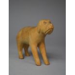 A Carved Wooden Study of a Labrador, 10cm High