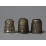 Three Hallmarked Silver Thimbles