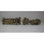 Two Cast Brass Door Knockers, Dick Whittington and Shakespearian Gent