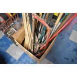 A Collection of Various Garden Tools to Spades, Draining Rods Etc