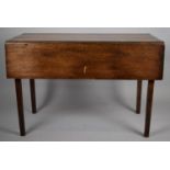 An 19th Century Oak Drop Leaf Table Supported on Square Tapering Legs, Cut Down Sides and Legs,