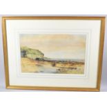 A Gilt Framed Watercolour, Beach Scene by Albert Pollitt, 1886, 45x28cms