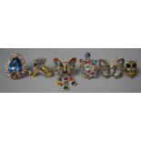 A Collection of Six Butler and Wilson Jewelled Animal Rings to include Crocodile, Tortoise,