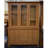 A Modern Sideboard with Top Dresser Glazed Display, 139cm wide