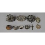 A Collection of White Metal and Silver Jewellery to include Brooches and Rings Etc