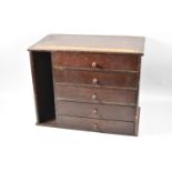 An Early/Mid 20th century Stained Pine Five Drawer Collectors Chest with Open Store to Side,