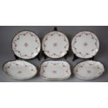 A Collection of Six Pieces of Fords China, Gilt and Blue Bordered Decorated Plates and Dishes,