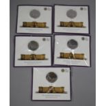 A Collection of Five Royal Mint 2015 Buckingham Palace £100 Fine Silver Coins