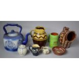 A Collection of Various Ceramics to include Glazed Earthenware Jug, Tankard, Salt Pig, Large Blue