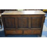 A 19th Century Oak Mule Chest with Panelled Front Support and Two Base Drawers, 141x56x70?cm High