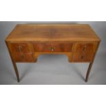 A Mid/Late 20th Century Walnut Ladies Writing Desk with Centre Drawer Flanked by Two Banks of