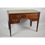 A Late 20th Century Tooled Leather Topped Writing Desk with Square Tapering Legs and having Long