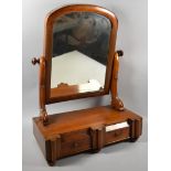 A Mahogany Framed Late Victorian Dressing Table Mirror with Two Drawer Store to Base, 62cms High