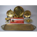 A Collection of Various Brassware to include Indian Rectangular Tray with Pierced Handled and