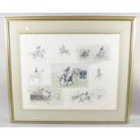 A Framed Print, The Cheltenham Gold Cup. 1989, Signed in Pencil, 57x45cms