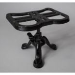 A Vintage Black Painted Cast Metal Adjustable Trivet Stand with Rd.No. 862279 to Base, 17.5cms Wide