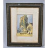 A Framed Late 19th Century Watercolour on Paper of Church Scene, Signed, 57cms Wide
