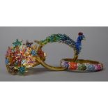 Three Butler and Wilson Multi Coloured Jewelled Hinged Bangles to include Peacock, Starburst