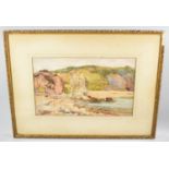 A Gilt Framed Watercolour Depicting Beach View by Joseph Andrews, 45x27cms