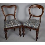 Two Victorian Mahogany Framed Chairs to Include Balloon Backed Example with Turned Bulbous