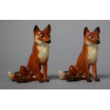 Two Beswick Seated Foxes