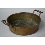 A 19th Century Copper Two Handled Pan, 31.5cms Diameter