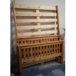 A Pine Framed Double Bed, 142x191cm