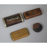 Two Various Snuff Boxes together with a Vesta Case and a Small Circular Pompian Pill Box