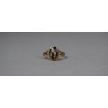 A 9ct Gold and Blue John Ring, Size O, 1.9gms