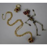 Three Pieces of Butler and Wilson Jewellery to include Crowned Skeleton Brooch, Crown Ring and