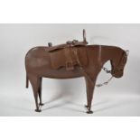 A Fretwork Metal Study of A War Horse, The Hinged Side Reveals Inner Store, 20th Century, 46cms