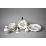 A Collection of Six Pieces of Aynsley Somerset Ceramics to Include Lidded Jar, Plates, Bowls, Bell