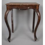 A 18th/19th Century Mahogany Georgian Silver Table with Cabriole Front Supports and Square Back