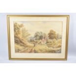 A 19th Century Watercolour on Paper, Countryside Landscape with Country Cottage Signed and Dated