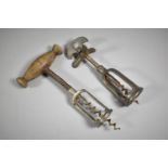 Two Vintage Corkscrews to Include Wooden Handled Example