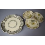 An Edwardian Daisy Pattern Trefoil Dish together with a Transfer Printed Serving Tray