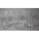 A Collection of Various Cut Glass to include Large Vases, Bowls and Jugs Etc