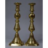 A Pair of 20th Century Brass Candlesticks, 30cms High