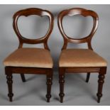 Two Victorian Mahogany Framed Balloon Back Chairs