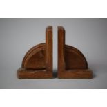 A Pair of Art Deco Wooden Bookends, 15cms High