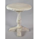 A Small Painted Wooden Circular Topped Table, 40cms Diameter