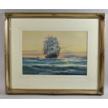 A Gilt Framed Watercolour, In The Med, A D Bell, 1928, 36x25cms