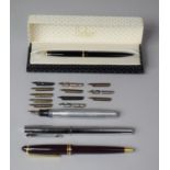 A Collection of Various Vintage Pens to include Cased Parker Example with 14ct Gold Nib, Texaco
