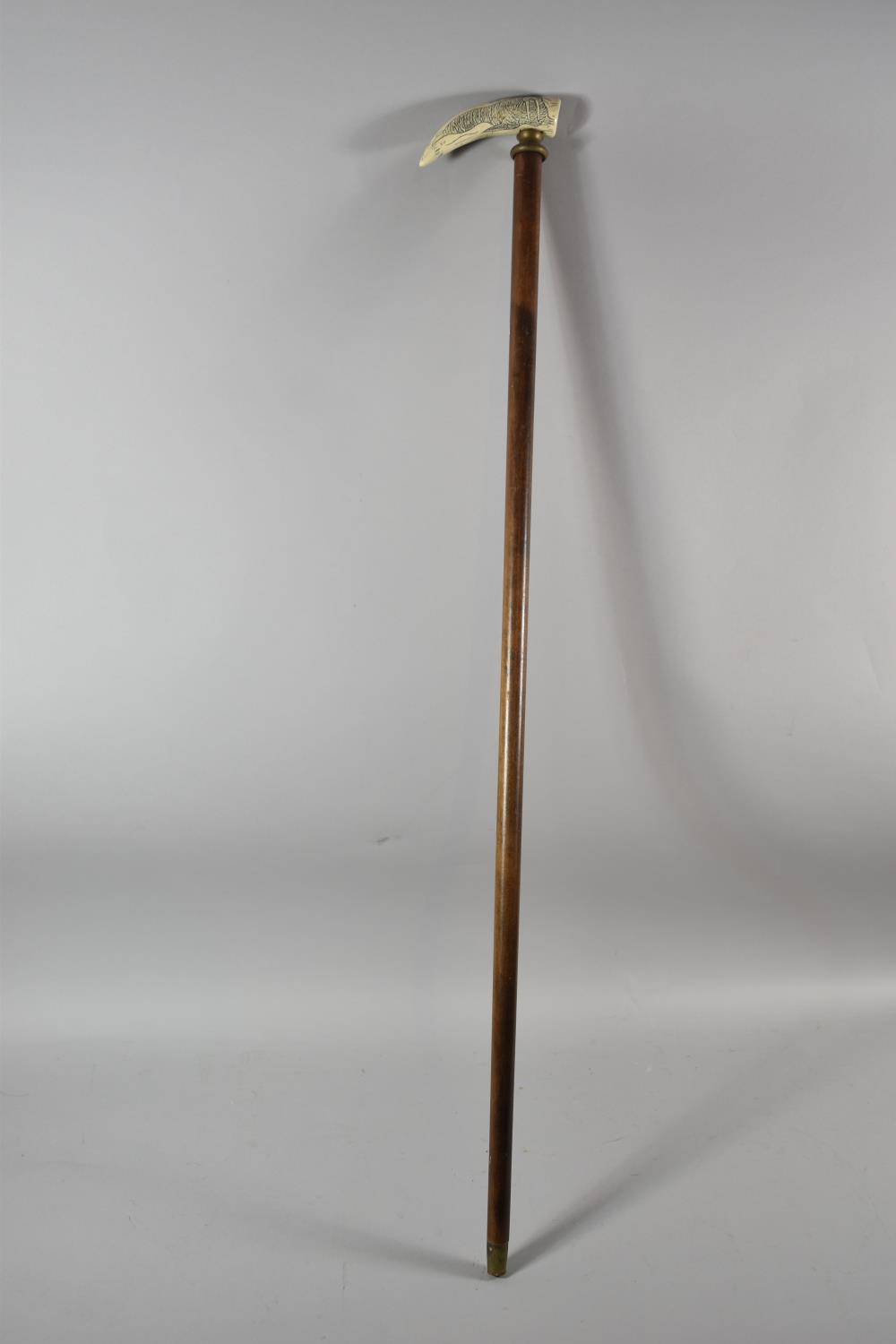 A Collection of Four Walking Sticks to Include Ebonized and Silver Mounted Example (Top AF) Marine - Image 2 of 8