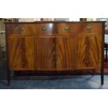 A Mid/Late 20th Century Sideboard with Serpentine Front Housing Centre Long Drawer Flanked by Two